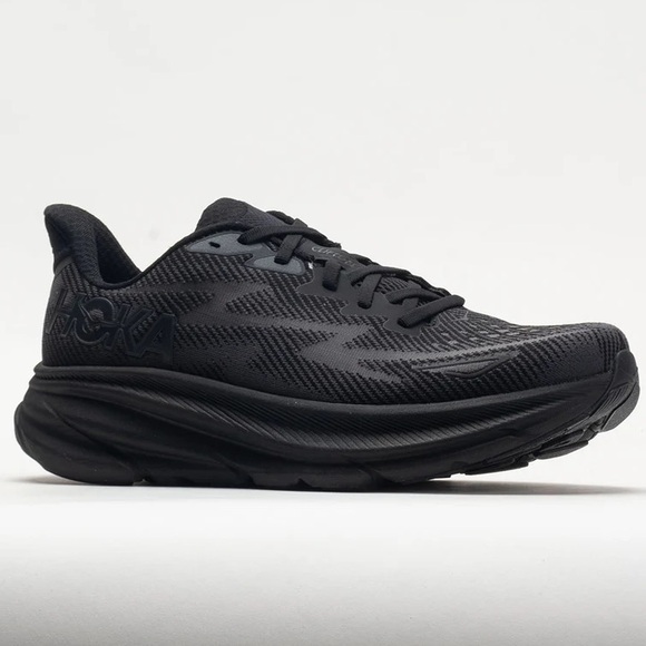NWT Hoka Clifton 9 Women’s Running Shoes All Black Hoka one one NEW - Picture 8 of 14